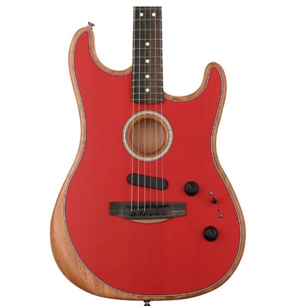 Fender American Acoustasonic Stratocaster Guitar dakota red **Made in USA** - Picture 2 of 15